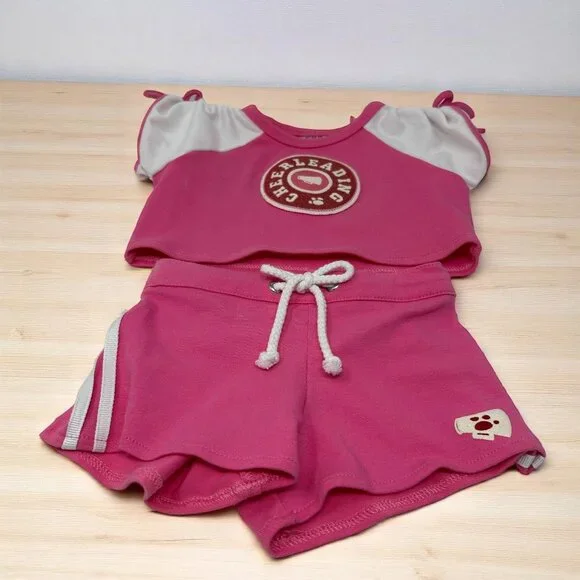 Build-A-Bear Cheerleading Outfit Pink & White Top & Shorts For Stuffed Animals - Picture 1 of 12